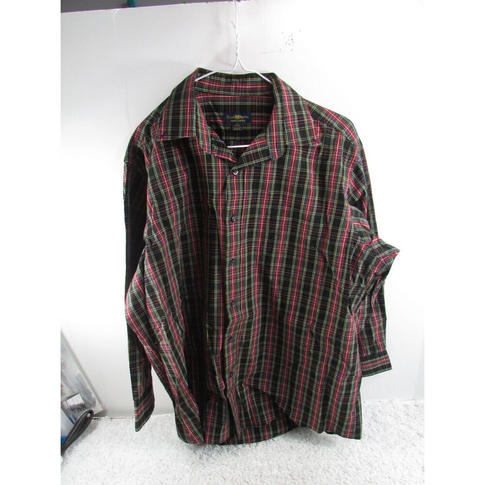 Club Room Button Down Shirt Men’s Large Striped 17 32/33 Regular Fit Long Sleeve